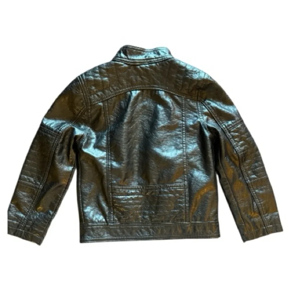 Boys Black Faux Leather Jacket